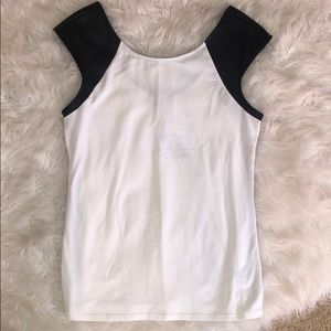 NWT EXPRESS WHITE TANK (LEATHER DETAILING)